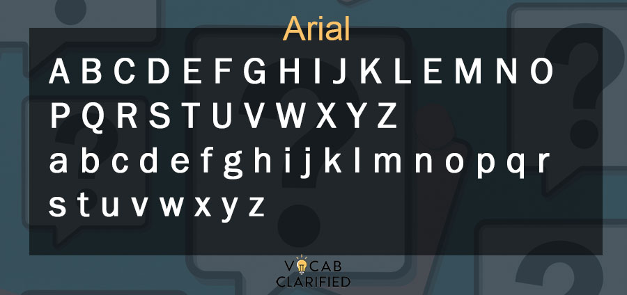 an example of Arial font