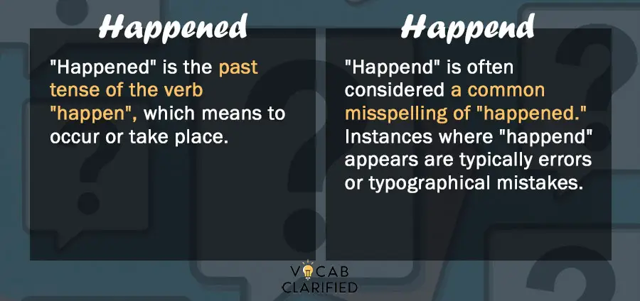 Happened vs. happend