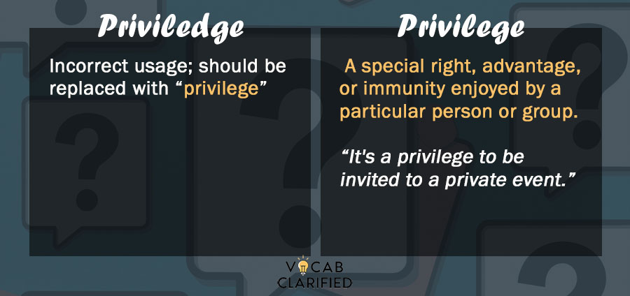 Priviledge vs. Privilege