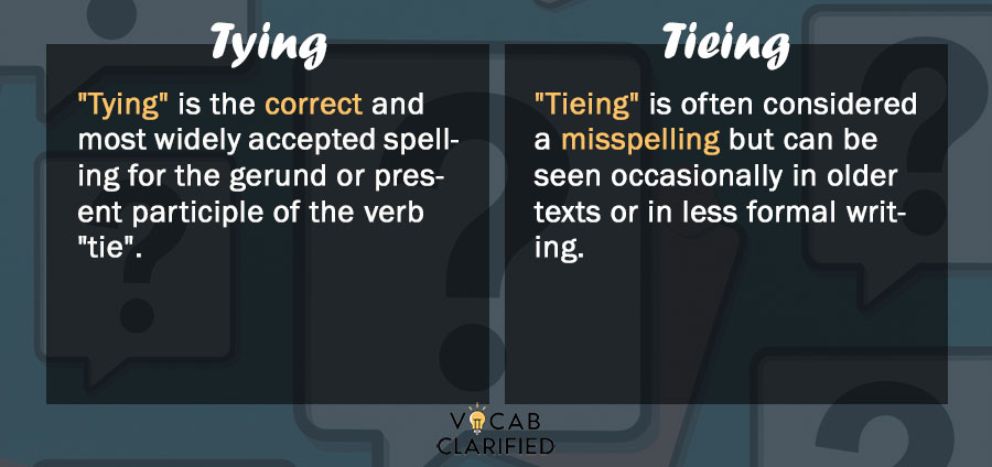 Tying vs. tieing