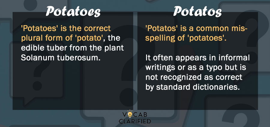 Potatoes vs. Potatos