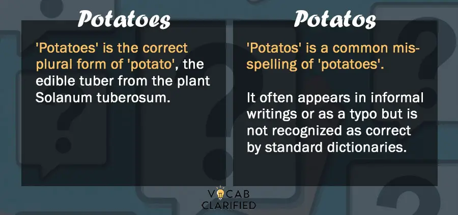 Potatoes vs. Potatos